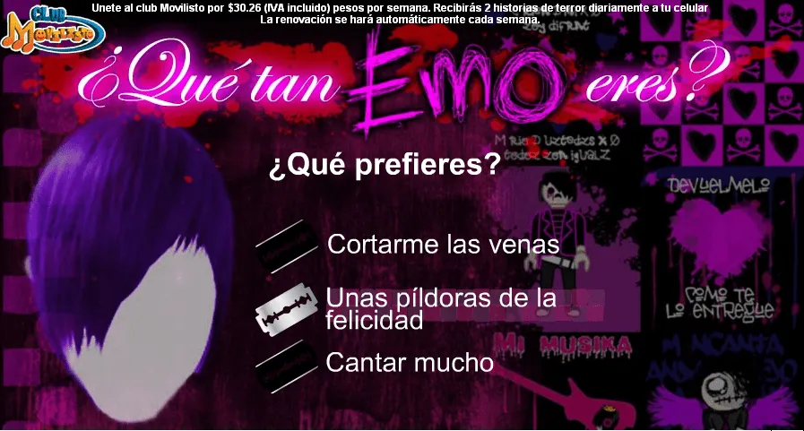 Haga el ridiculo, gane pura macana: ¿Que tan emo eres? *TEST* Haga el ridiculo, gane pura macana: ¿Que tan emo eres? *TEST*