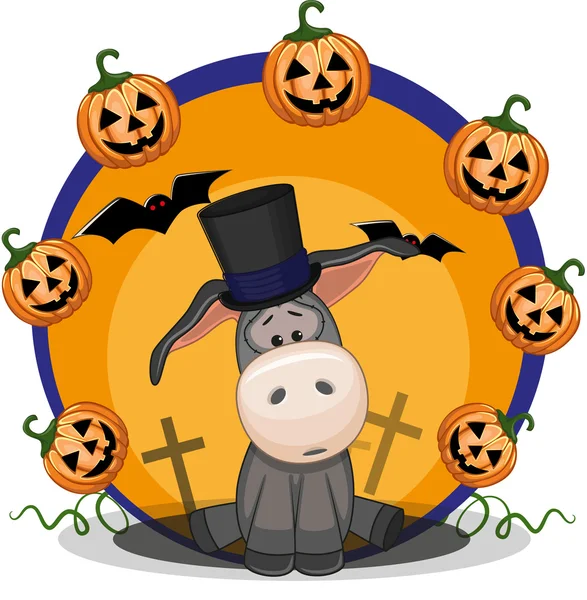 Halloween dibujos animados burro — Vector stock © Reginast777 ...