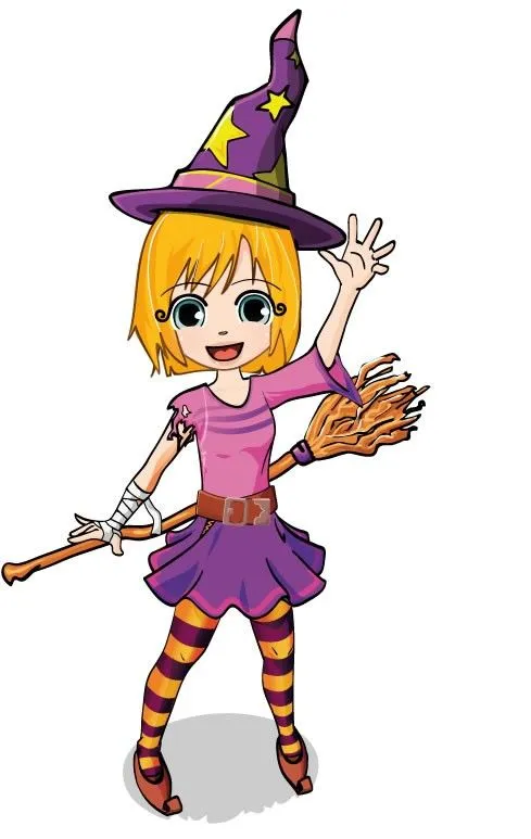 HALLOWEEN dibujos para recortar - Bruja disfrazada HALLOWEEN dibujos para recortar - Bruja disfrazada