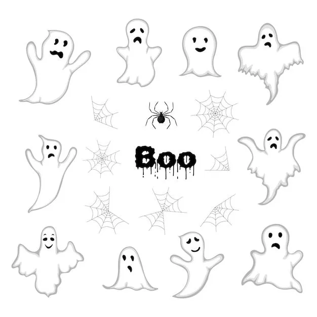 Halloween con moldes. estilo de dibujos animados vector. | Vector Premium