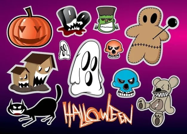 Halloween, monstruos de dibujos animados | Descargar Vectores gratis