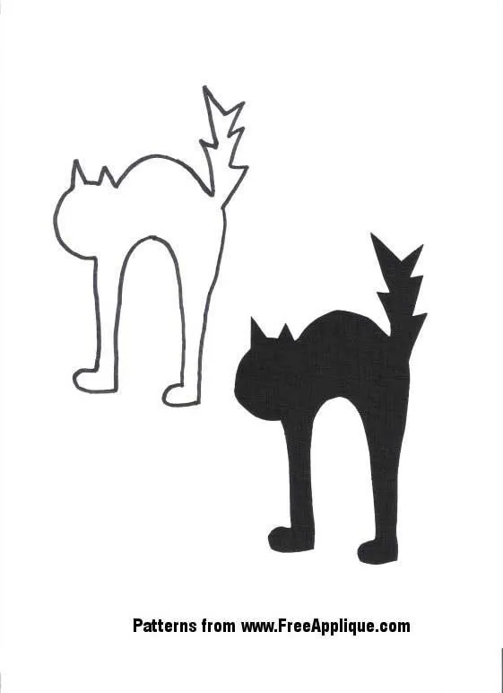 Plantilla o molde para hacer gato negro de fieltro para Halloween ... Plantilla o molde para hacer gato negro de fieltro para Halloween ...