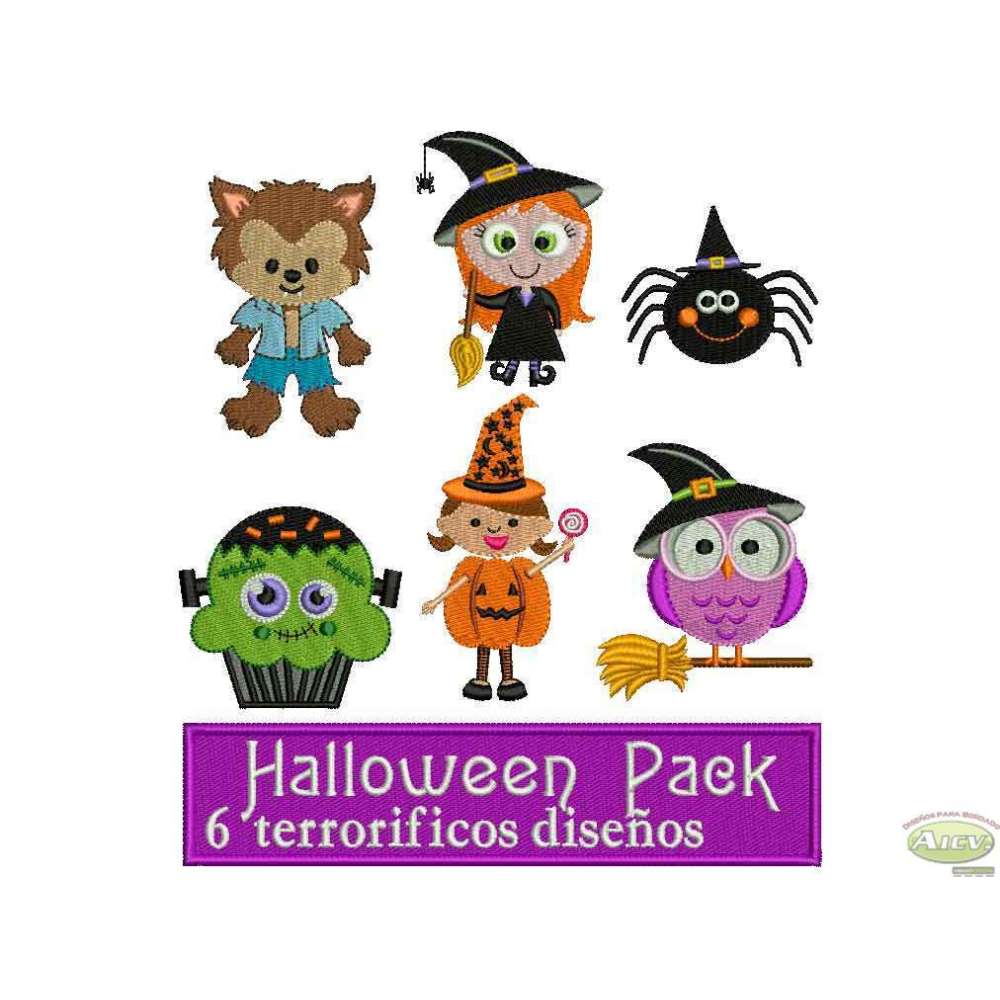 Halloween paquete 6 diseños para bordado - Diseños Aicvshop Halloween paquete 6 diseños para bordado - Diseños Aicvshop