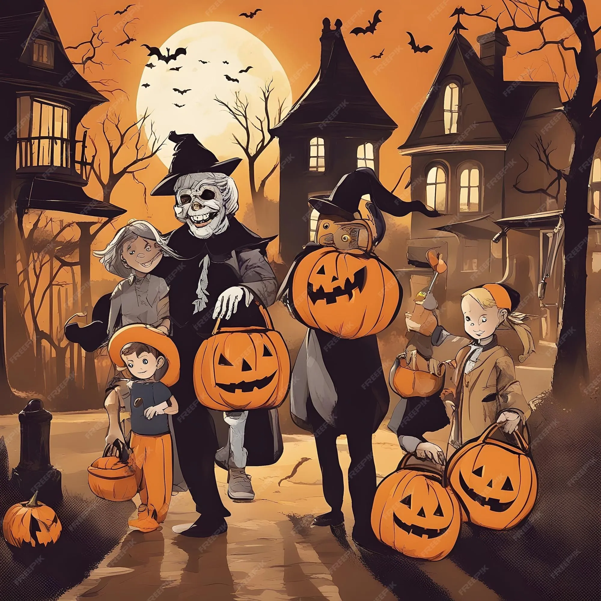 Halloween en píxeles en movimiento | Foto Premium Halloween en píxeles en movimiento | Foto Premium
