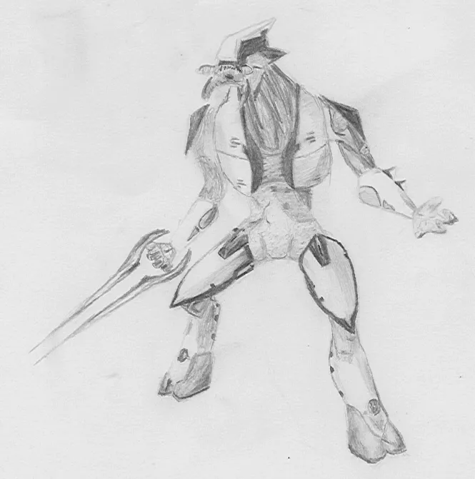 Halo 2 Elite Holding Sword by TheFalseDragon on DeviantArt