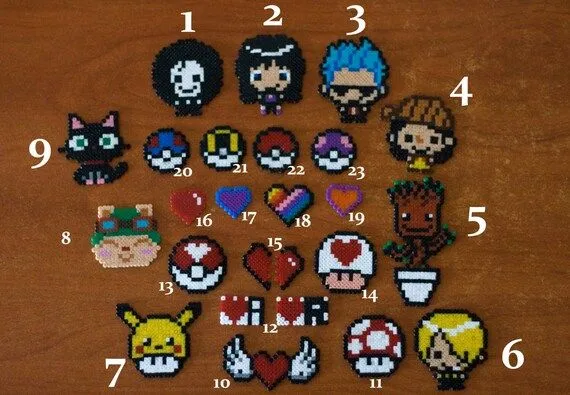 Hama beads Key chain hama beads Magnet Pokemon by GoAmigurumis
