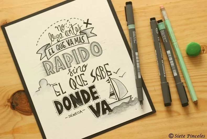 Hand Lettering 6: ¿Sabes dónde vas? | Siete Pinceles Hand Lettering 6: ¿Sabes dónde vas? | Siete Pinceles