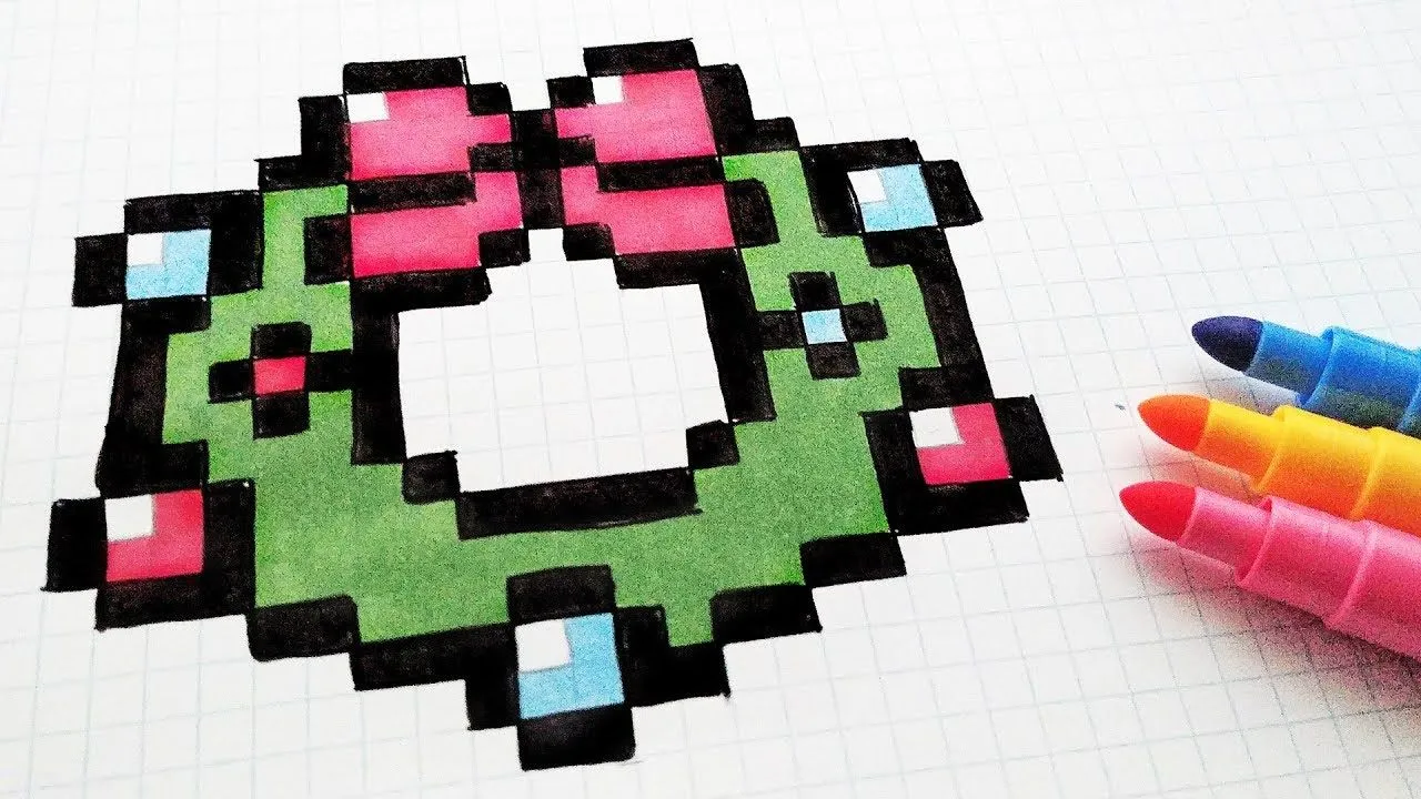 Handmade Pixel Art - How To Draw a Christmas wreath #pixelart | Arte píxeles minecraft, Dibujos en cuadricula, Cuadricula para dibujar Handmade Pixel Art - How To Draw a Christmas wreath #pixelart | Arte píxeles minecraft, Dibujos en cuadricula, Cuadricula para dibujar