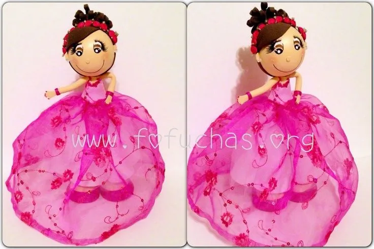 Handmade Quinceañera Fofucha doll. Would look elegant and unique ...