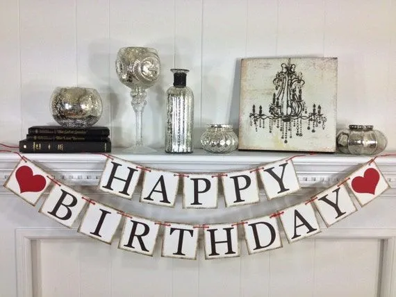 HAPPY BIRTHDAY Banner Birthday Decorations Happy por ABannerAffair HAPPY BIRTHDAY Banner Birthday Decorations Happy por ABannerAffair