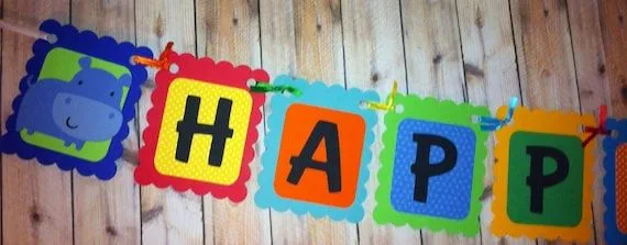 Happy Birthday Safari Banner Jungle Theme por LittleMissStarchick