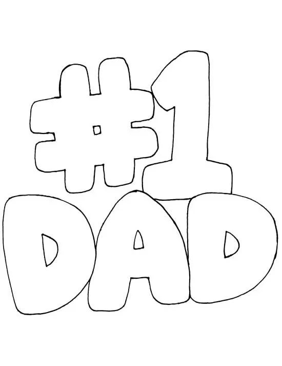 Happy Fathers Day Number One Dad #1 Dad Coloring Page for Kids ... Happy Fathers Day Number One Dad #1 Dad Coloring Page for Kids ...