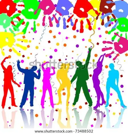 Happy Party People Silhouettes - Vector - 73488502 : Shutterstock