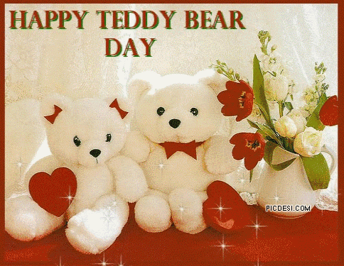 Happy Teddy Bear Day Glitter | PicDesi.