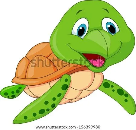 Happy Sea Turtle Cartoon Ilustración vectorial en stock 156399980 ...
