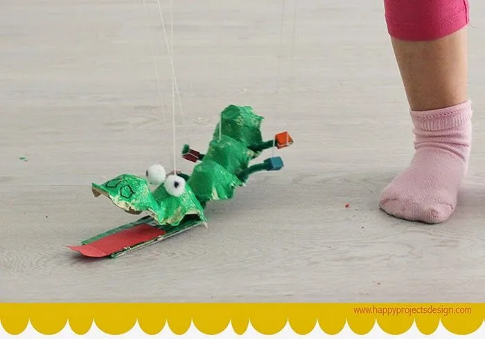 happyprojectsdesign: Juguetes Handmade (6): Marioneta cocodrilo