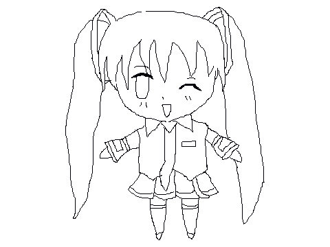 Free coloring pages of chibi miku chan