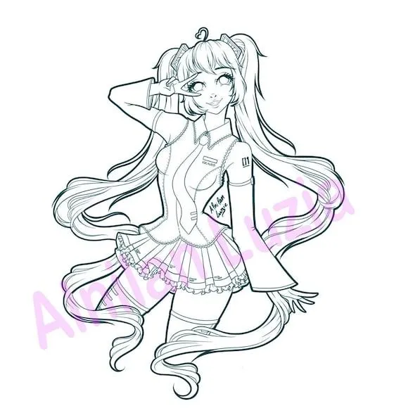 Hatsune Miku 3 Página digital para colorear png - Etsy México Hatsune Miku 3 Página digital para colorear png - Etsy México