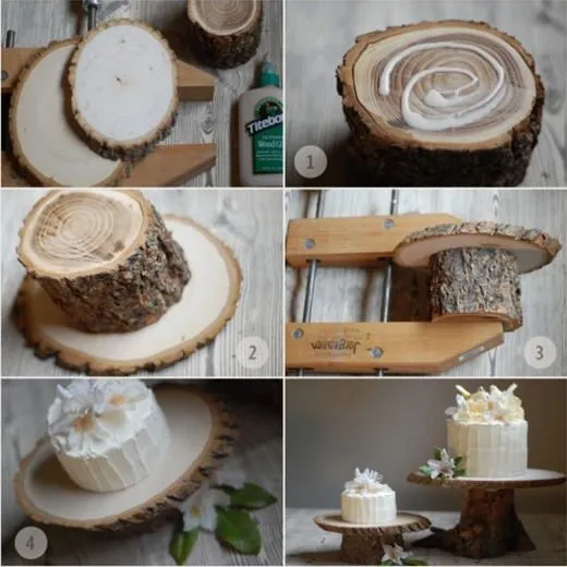 Hazlo tu mismo: Fabricar un pedestal de torta de novios rustico ... Hazlo tu mismo: Fabricar un pedestal de torta de novios rustico ...