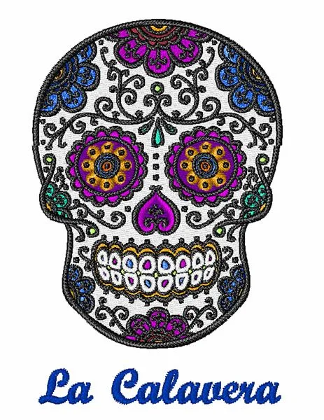 Heads Embroidery Design: La Calavera from Embroidery Patterns