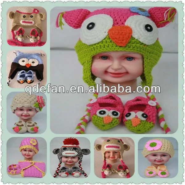 Hechos a mano crochet invierno animal del buho del bebé zapatos de ...