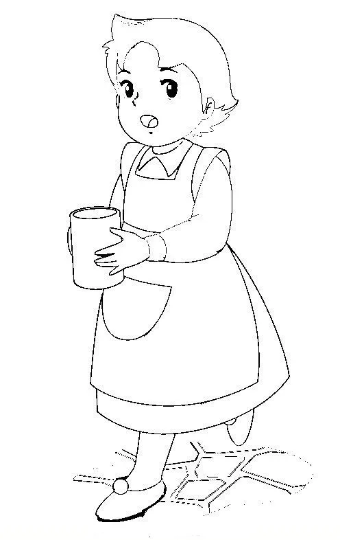 HEIDI DIBUJOS PARA COLOREAR :HEIDI CON SU VASO DE LECHE : COSAS ...