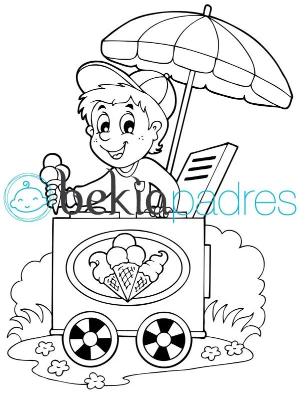 Heladero: dibujo para colorear
