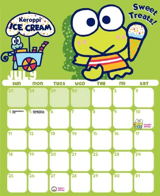 Hello Kitty en acción!!!!: Calendario Julio 2010 Hello Kitty en acción!!!!: Calendario Julio 2010