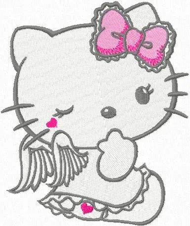 Hello Kitty Angel machine embroidery design for baby clothes and ...