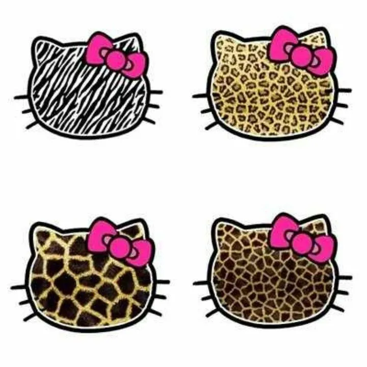 Hello kitty animal print faces! | Digital printables | Pinterest