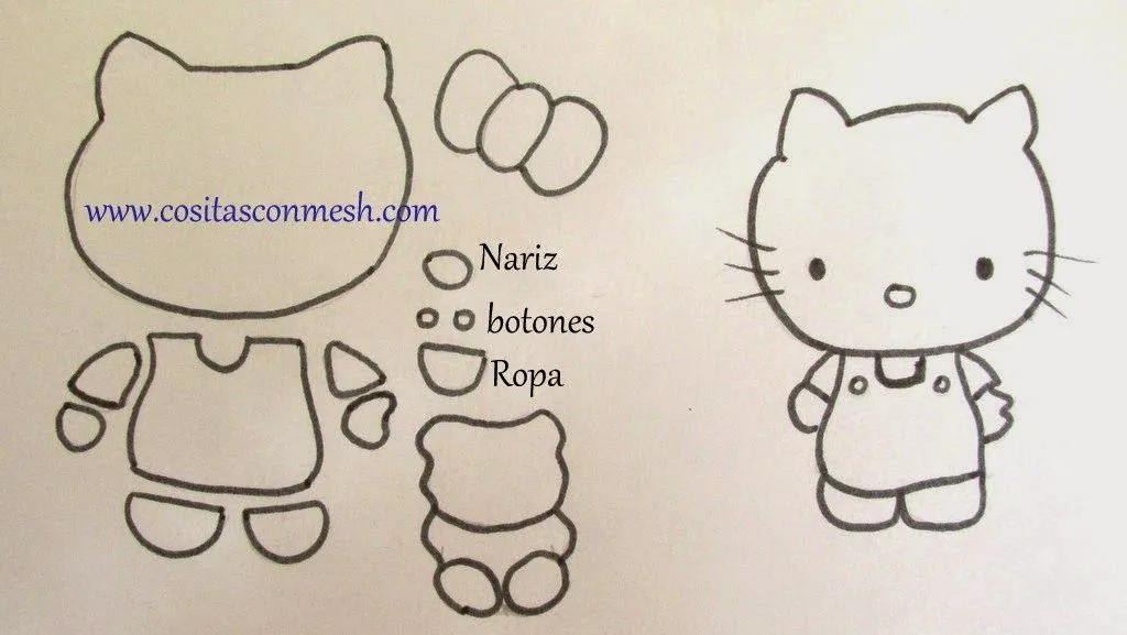 Cómo hacer hello kitty en Goma eva ~ cositasconmesh Cómo hacer hello kitty en Goma eva ~ cositasconmesh
