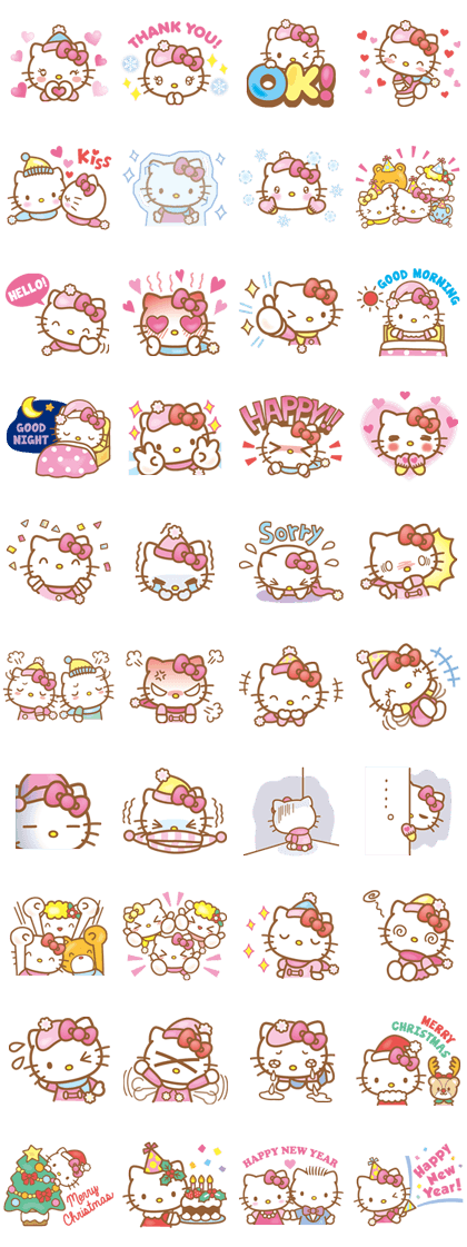 HELLO KITTY (Happy winter) Line Sticker - Rumors City HELLO KITTY (Happy winter) Line Sticker - Rumors City