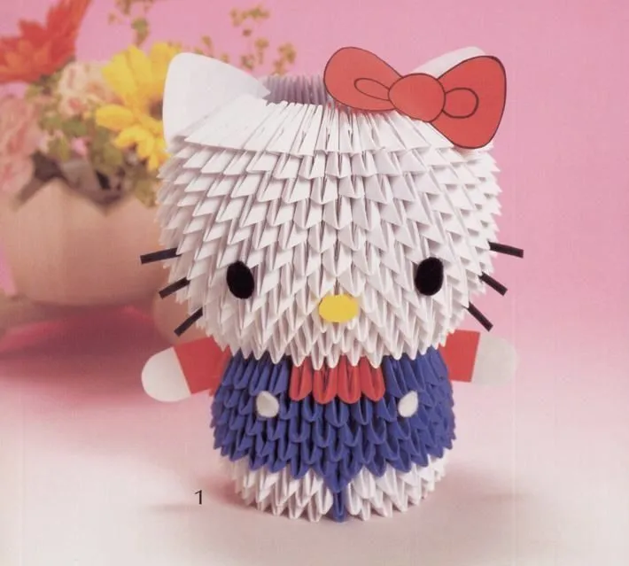 Como hacer a Hello Kitty en origami 3D - Imagui Como hacer a Hello Kitty en origami 3D - Imagui