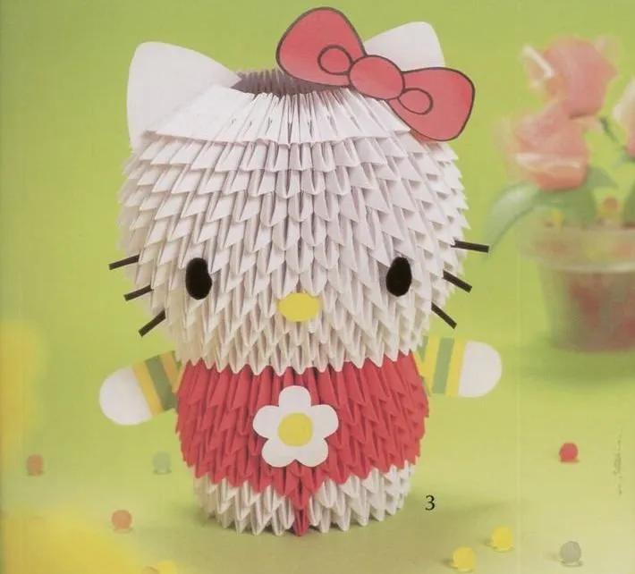 Como hacer a Hello Kitty en origami 3D - Imagui Como hacer a Hello Kitty en origami 3D - Imagui