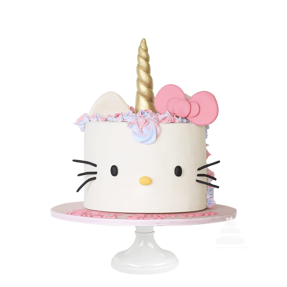 Hello Kitty, pastel decorado en fondant con Kitty unicornio