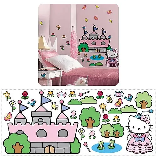 Hello Kitty Princess Castle Giant Mural - RoomMates - Hello Kitty ...
