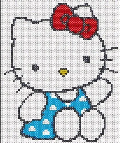 Hello Kitty punto de cruz baberos patrones - Imagui