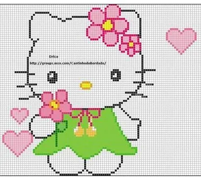 Hello Kitty en punto cruz gratis - Imagui