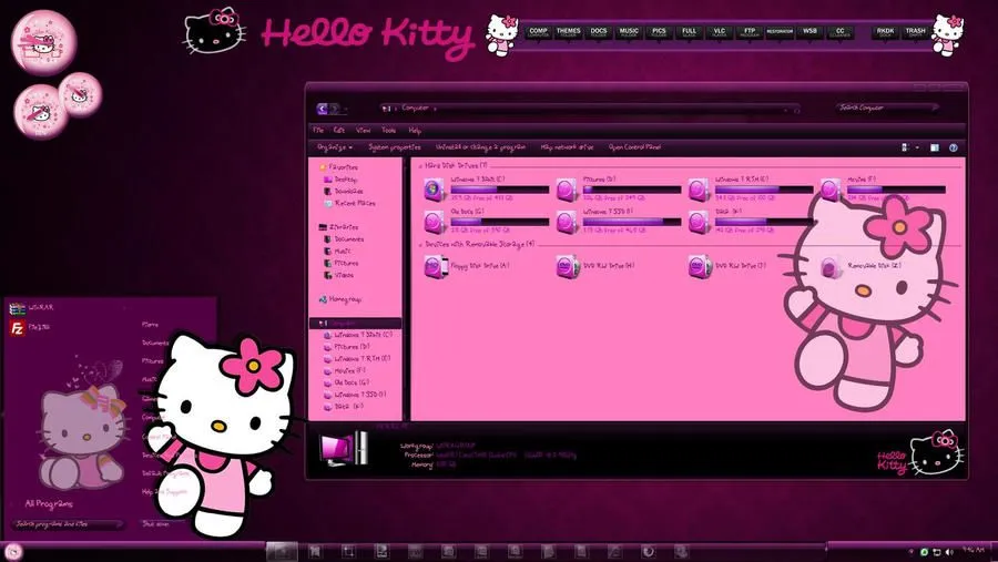 Hello Kitty Windows 7 Theme by TheBull1 on DeviantArt Hello Kitty Windows 7 Theme by TheBull1 on DeviantArt