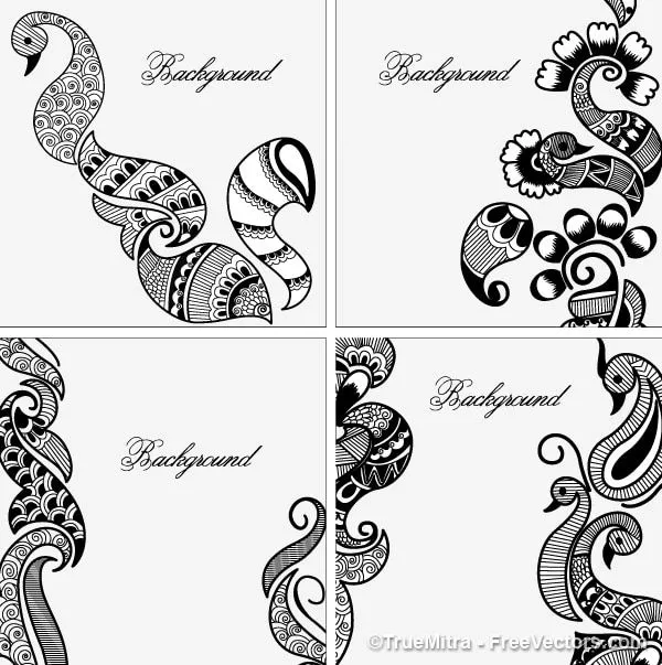Henna diseños Conjunto de fondos de vector | Descargar Vectores gratis Henna diseños Conjunto de fondos de vector | Descargar Vectores gratis