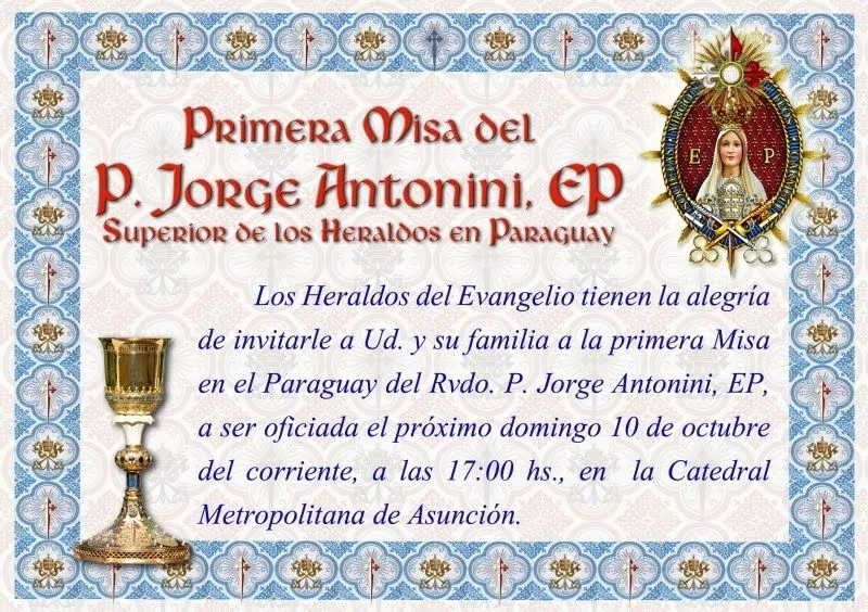Tarjetas de invitación para misas - Imagui