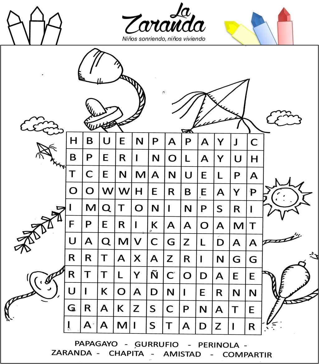 HERBER OLIDEN: Sopa de letras para colorear de Herber Oliden del libro para colorear de la Zaranda HERBER OLIDEN: Sopa de letras para colorear de Herber Oliden del libro para colorear de la Zaranda
