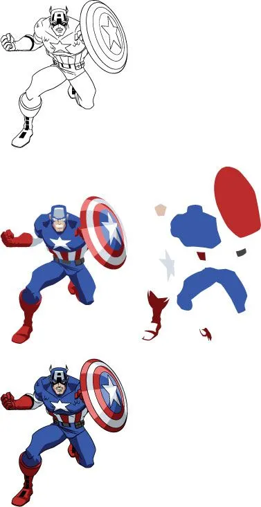 Here is some vector art from Marvel’s Captain America. Attached is ...