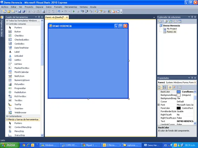 COMO REALIZAR UNA HERENCIA EN VISUAL BASIC.NET? | MSP Miguel J ...