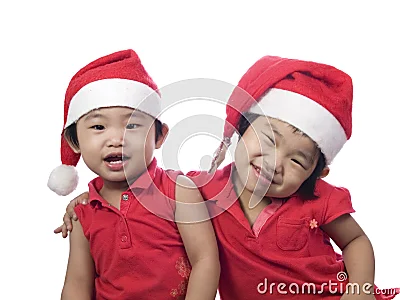 Hermanas hermosas en Navidad.