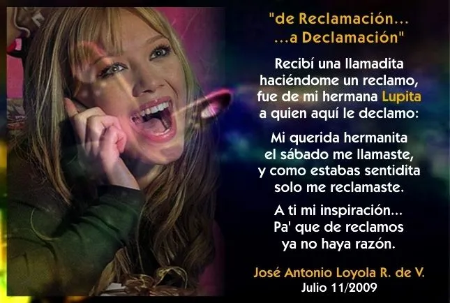 a Mi Hermanita Lupita Jul.11-2009 | RINCON POETICO LOYOLA a Mi Hermanita Lupita Jul.11-2009 | RINCON POETICO LOYOLA