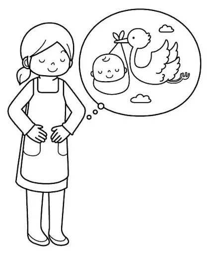 Caricaturas de mujeres embarazadas para colorear - Imagui
