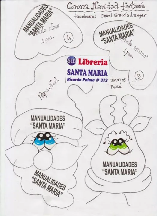 Hermosa corona de Navidad - moldes - Todo en Goma Eva Hermosa corona de Navidad - moldes - Todo en Goma Eva