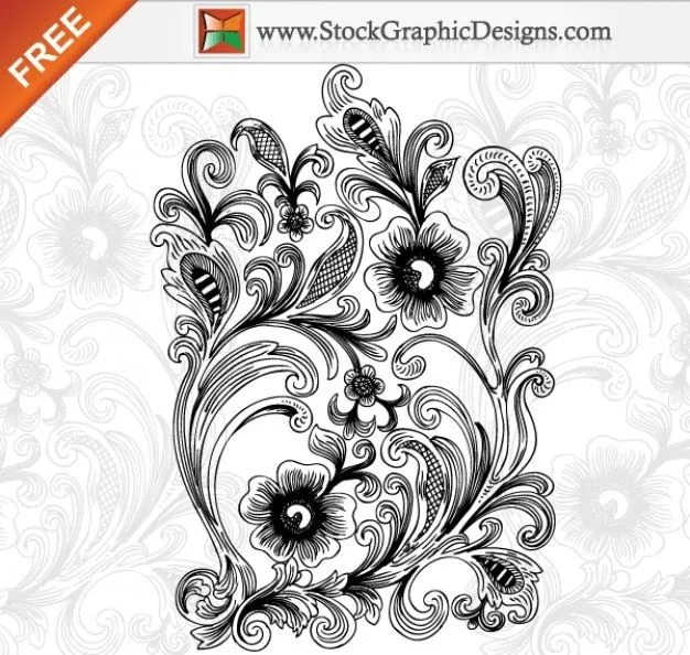 Hermosa decoración floral ilustración vectorial gratis | Descargar ... Hermosa decoración floral ilustración vectorial gratis | Descargar ...