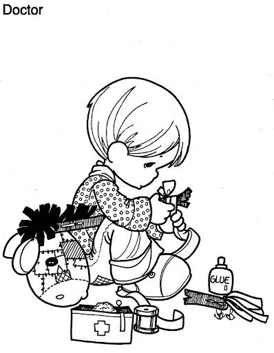 Pinto Dibujos: Niño reparando su caballito de madera para colorear Pinto Dibujos: Niño reparando su caballito de madera para colorear